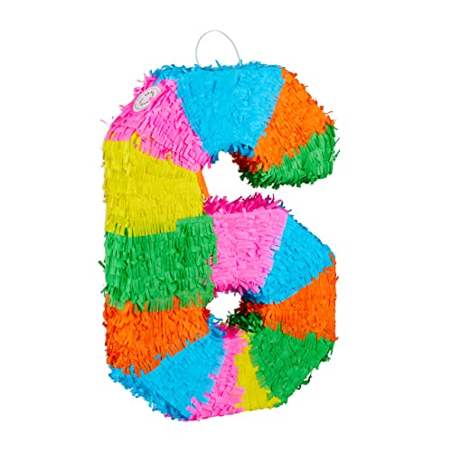 Relaxdays 10025189_908 Birthday Number Anzahl Pinata Geburtstag, Zahl 6, zum Aufhängen, Kinder & Erwachsene, Papier, zum selbst Befüllen, Piñata, bunt, 6 (EU) Relaxdays 10025189_908 Birthday Number Anzahl Pinata Geburtstag, Zahl 6, zum Aufhängen, Kinder & Erwachsene, Papier, zum selbst Befüllen, Piñata, bunt, 6 (EU) von Relaxdays