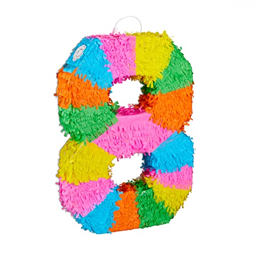 Relaxdays 10025189_910 Birthday Number Anzahl Pinata Geburtstag, Zahl 8, zum Aufhängen, Kinder & Erwachsene, Papier, zum selbst Befüllen, Piñata, bunt, 34 Relaxdays 10025189_910 Birthday Number Anzahl Pinata Geburtstag, Zahl 8, zum Aufhängen, Kinder & Erwachsene, Papier, zum selbst Befüllen, Piñata, bunt, 34 von Relaxdays