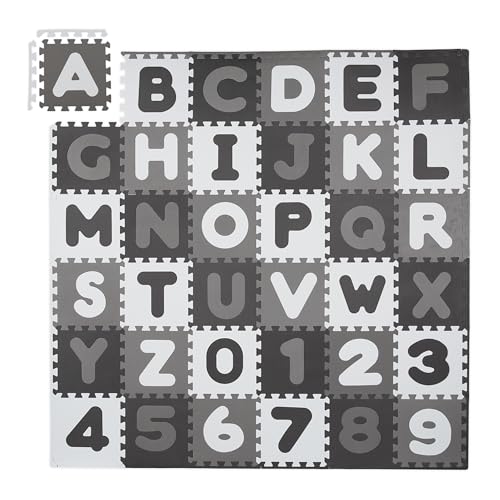 Relaxdays Puzzlematte ABC und Zahlen, 60 Teile, Spielmatte Kinder, BxT: 172x172 cm, unbedenklich, Schaumstoff, weiß-grau Relaxdays Puzzlematte ABC und Zahlen, 60 Teile, Spielmatte Kinder, BxT: 172x172 cm, unbedenklich, Schaumstoff, weiß-grau von Relaxdays