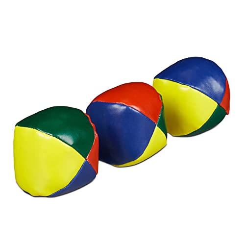 Relaxdays 15 x Jonglierbälle, Profis & Anfänger, Juggling Balls weich, Kinder & Erwachsene, Jonglierset, Juggle Balls Ø 6 cm, bunt von Relaxdays