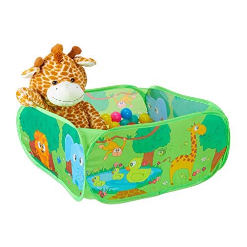 Relaxdays Bällebad Baby, 50 Bunte Bälle, Dschungel Ballzelt quadratisch, Pop-Up, HBT: 34 x 71 x 71 cm, Bällchenbad, grün Relaxdays Bällebad Baby, 50 Bunte Bälle, Dschungel Ballzelt quadratisch, Pop-Up, HBT: 34 x 71 x 71 cm, Bällchenbad, grün von Relaxdays