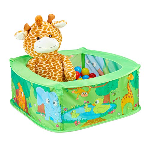 Relaxdays 10028881 Bällebad Baby, Dschungel Ballzelt mit 50 Bällen, quadratisch, Pop-Up, HBT 29 x 80 x 80 cm, Bällchenbad, grün Relaxdays 10028881 Bällebad Baby, Dschungel Ballzelt mit 50 Bällen, quadratisch, Pop-Up, HBT 29 x 80 x 80 cm, Bällchenbad, grün von Relaxdays