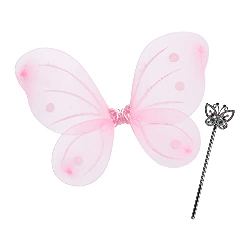 Relaxdays Feenflügel mit Zauberstab, Fee Kostüm Kinder, Flügel & Zepter, Glitzer, Mädchen, Feenset, pink Relaxdays Feenflügel mit Zauberstab, Fee Kostüm Kinder, Flügel & Zepter, Glitzer, Mädchen, Feenset, pink von Relaxdays