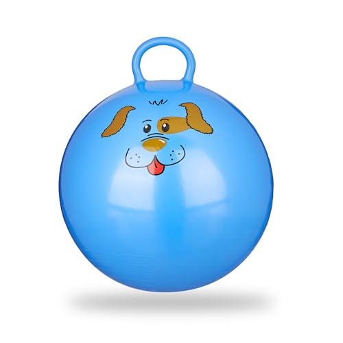 Relaxdays 10022554_45 Hüpfball Kinder, Hund, mit Griff, für Drinnen und Draußen, mit Tier-Motiv, weich, 45 cm Durchmesser, blau, 45 x 45 x 55 cm Relaxdays 10022554_45 Hüpfball Kinder, Hund, mit Griff, für Drinnen und Draußen, mit Tier-Motiv, weich, 45 cm Durchmesser, blau, 45 x 45 x 55 cm von Relaxdays