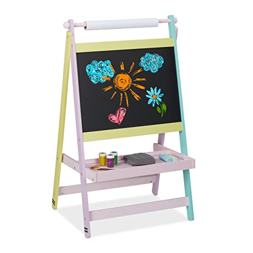 Relaxdays Kindertafel, 2 in 1, mit Papierrolle, Malen, Zeichnen, Kreidetafel Kinder, freistehend, HBT: 90x56x42 cm, bunt Relaxdays Kindertafel, 2 in 1, mit Papierrolle, Malen, Zeichnen, Kreidetafel Kinder, freistehend, HBT: 90x56x42 cm, bunt von Relaxdays