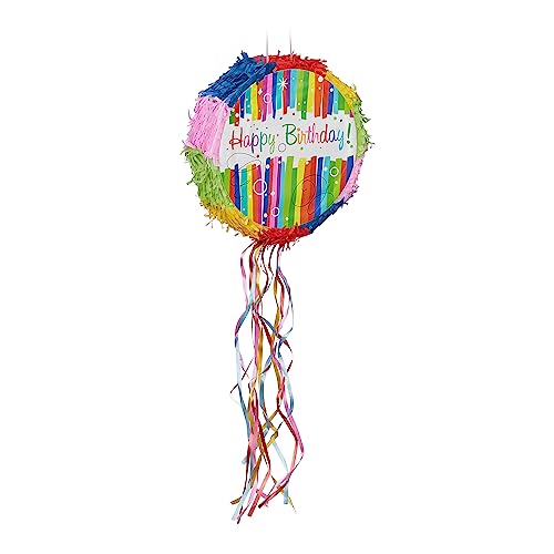 Relaxdays Pinata Geburtstag "Happy Birthday", Geburtstagspinata zum selbst Befüllen, Piñata Kinder, DxT: 32 x 9 cm, bunt, 1 Stück Relaxdays Pinata Geburtstag "Happy Birthday", Geburtstagspinata zum selbst Befüllen, Piñata Kinder, DxT: 32 x 9 cm, bunt, 1 Stück von Relaxdays