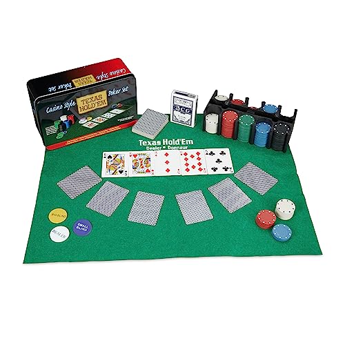 Relaxdays Pokerset, 200 Chips, Spielmatte, 2 Kartendecks, Dealerbutton, Blindbuttons, Casino-Feeling, Profi Pokerspiel, 9 x 24 x 15 cm Relaxdays Pokerset, 200 Chips, Spielmatte, 2 Kartendecks, Dealerbutton, Blindbuttons, Casino-Feeling, Profi Pokerspiel, 9 x 24 x 15 cm von Relaxdays