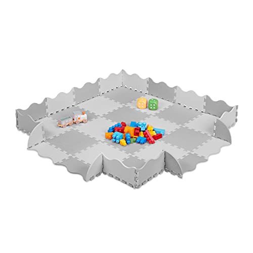 Relaxdays Puzzlematte 36-teilig, EVA Schaumstoff, schadstofffrei, 1,4 m², Spielmatte mit Rand, Kinder Matte, grau/weiß, 1 x 31.5 x 31.5 cm Relaxdays Puzzlematte 36-teilig, EVA Schaumstoff, schadstofffrei, 1,4 m², Spielmatte mit Rand, Kinder Matte, grau/weiß, 1 x 31.5 x 31.5 cm von Relaxdays
