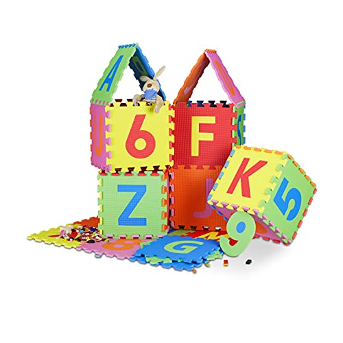 Relaxdays Spielmatte Puzzle 86 tlg, Puzzlematte Buchstaben u. Zahlen, EVA Schaumstoff Spielteppich BxT 180x180 cm, bunt Relaxdays Spielmatte Puzzle 86 tlg, Puzzlematte Buchstaben u. Zahlen, EVA Schaumstoff Spielteppich BxT 180x180 cm, bunt von Relaxdays