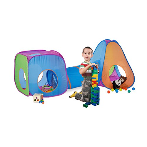 Relaxdays Spielzelt Tunnel für Kinder, Pop Up Kinderzelte mit Krabbeltunnel, Set für Draußen, HBT 100 x 265 x 90cm, bunt Relaxdays Spielzelt Tunnel für Kinder, Pop Up Kinderzelte mit Krabbeltunnel, Set für Draußen, HBT 100 x 265 x 90cm, bunt von Relaxdays