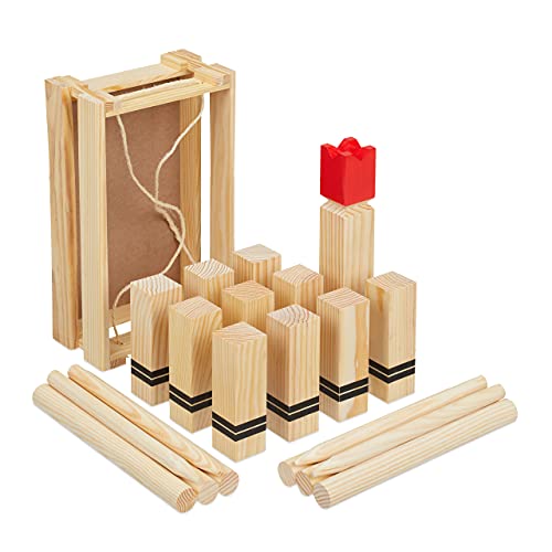 Relaxdays Wikingerspiel, Holz Wurfspiel für draußen, Garten, 21 Figuren, Kinder & Erwachsene, Campingspiel, hellbraun Relaxdays Wikingerspiel, Holz Wurfspiel für draußen, Garten, 21 Figuren, Kinder & Erwachsene, Campingspiel, hellbraun von Relaxdays