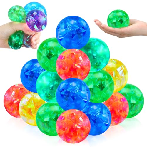 Glitzer-Stressball für Erwachsene, buntes Fidget-Spielzeug, sensorisches Spielzeug, gefüllt mit funkelndem Folien-Glitzer zur Entlastung, Entspannung, 7 Farben, 12 Stück Glitzer-Stressball für Erwachsene, buntes Fidget-Spielzeug, sensorisches Spielzeug, gefüllt mit funkelndem Folien-Glitzer zur Entlastung, Entspannung, 7 Farben, 12 Stück von Relaxgiant
