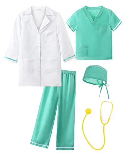 ReliBeauty Arztkittel Kinder Laborkittel Arzt Kostüm Krankenschwester Geschenke,Grün,120 ReliBeauty Arztkittel Kinder Laborkittel Arzt Kostüm Krankenschwester Geschenke,Grün,120 von ReliBeauty