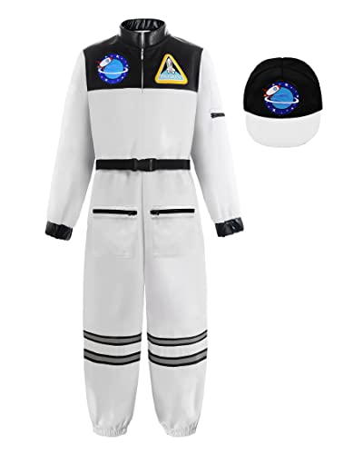 ReliBeauty Astronauten Kostüm für Kinder Onsie Halloween Karneval mit Mütze,110 von ReliBeauty