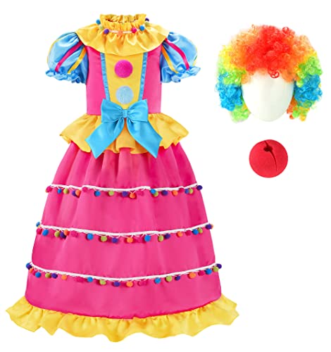 ReliBeauty Clown Kostüm Kinder Mädchen Halloween Karneval,110 von ReliBeauty