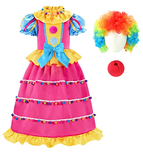 ReliBeauty Clown Kostüm Kinder Mädchen Halloween Karneval,140 von ReliBeauty