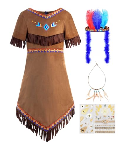 ReliBeauty Faschingskostüme Kinder Kostüm Mädchen mit Stirnband, Halsketten und anderen Accessoires Karneval, 140 ReliBeauty Faschingskostüme Kinder Kostüm Mädchen mit Stirnband, Halsketten und anderen Accessoires Karneval, 140 von ReliBeauty