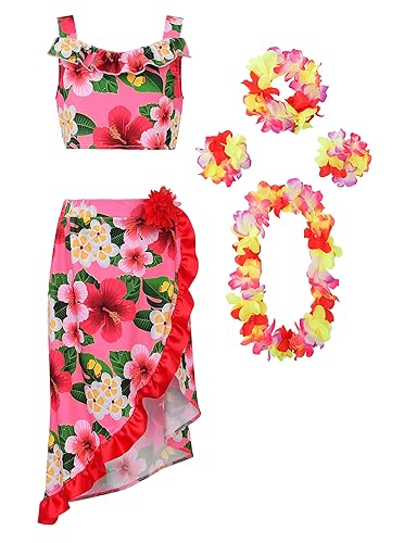 ReliBeauty Hawaii Kostüm Kinder Fasching Outfit,100 von ReliBeauty