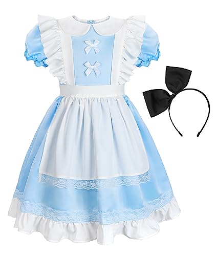 ReliBeauty Mädchen Kostüm Kinder mit Haarreif Blau,100 von ReliBeauty