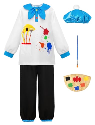 ReliBeauty Maler Kostüm Kinder Künstler Kostüm Maler mit Baskenmütze Welttag Des Buches Karriere Kostüm Halloween Karneval,120 ReliBeauty Maler Kostüm Kinder Künstler Kostüm Maler mit Baskenmütze Welttag Des Buches Karriere Kostüm Halloween Karneval,120 von ReliBeauty