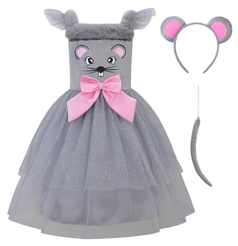 ReliBeauty Maus Kostüm Kinder Haarreifen Mauskostüm Tierkostüm Mädchen Faschingskostüm Karnevalskostüm Halloween,120 von ReliBeauty