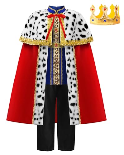 ReliBeauty Mittelalter König Kostüm Kinder Jungen mit Krone 110 von ReliBeauty