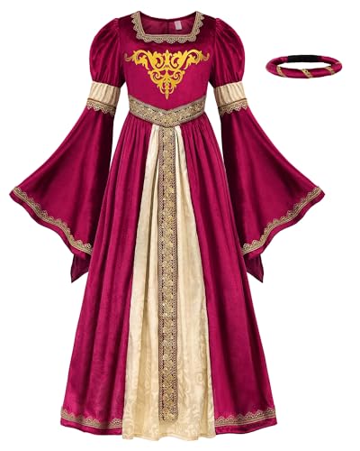 ReliBeauty Mittelalter Kostüm Kinder Größe 98-152 Renaissance Prinzessin Kleid Faschingskostüm,120 ReliBeauty Mittelalter Kostüm Kinder Größe 98-152 Renaissance Prinzessin Kleid Faschingskostüm,120 von ReliBeauty