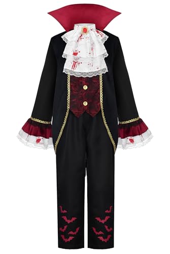 ReliBeauty Mittelalterliches Deluxe Vampir kostüm Jungen mit Schal Vampir kostüm Kinder Halloween Carnival,140 ReliBeauty Mittelalterliches Deluxe Vampir kostüm Jungen mit Schal Vampir kostüm Kinder Halloween Carnival,140 von ReliBeauty