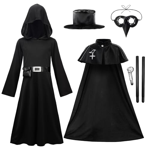 ReliBeauty Pestdoktor Kostüm Kinder Pestarzt Kostüm mit Zubehör-Sets Mittelalter Kostüm Kinder Halloween,150 ReliBeauty Pestdoktor Kostüm Kinder Pestarzt Kostüm mit Zubehör-Sets Mittelalter Kostüm Kinder Halloween,150 von ReliBeauty