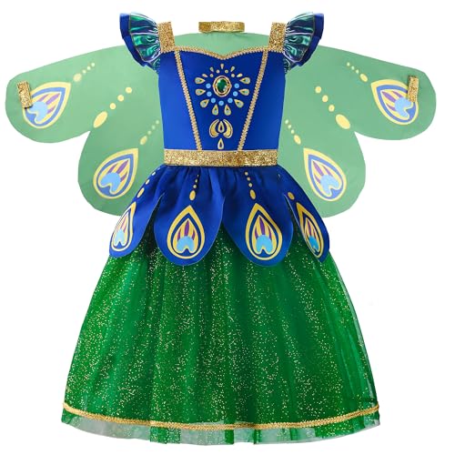 ReliBeauty Pfau Kostüm Kinder Mädchen Karneval Kostüm Kinder Pfau,100 von ReliBeauty