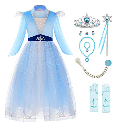 ReliBeauty kostüm Kleid Prinzessinenkleid Mädchen Karneval Kostüm Halloween,mit Zubehöre 150 von ReliBeauty