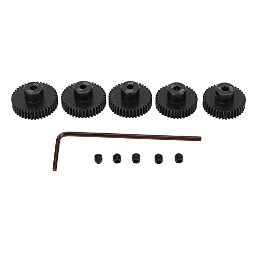 RC Pinion Gear Set 5Pcs 48DP 0.53M | 38T 39T 40T 41T 42T for 3.175mm Shaft | High Hardness Cr Mo Alloy Steel | Replacement for 1/10 RC Car Motor Accessories von Reliant Jazzy