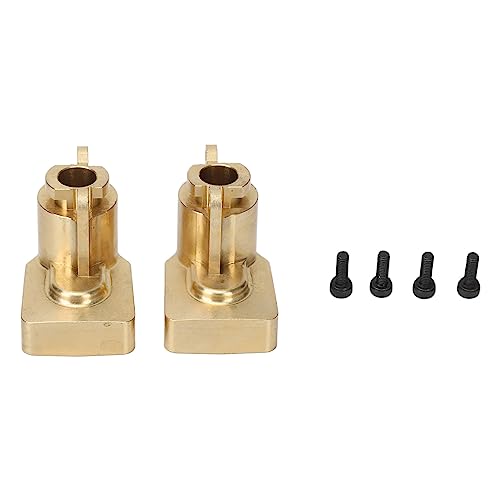 Reliant Jazzy 2PCS Rear Portal Drive Axle Mount | Brass Cover for Axial UTB18 RC Car | Lower Center of Balance for Climbing & Stability | Black Hard Coating, 33g Each (Gold) von Reliant Jazzy