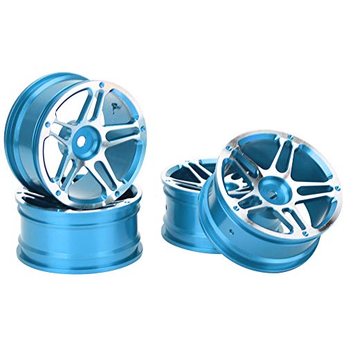 Reliant Jazzy 4PCS 1.9inch Aluminum Alloy RC Car Wheel Hubs | for 1:10 Scale Remote Control Cars/Drifting/Climbing | High Accuracy & Sturdy | Black/Red/Blue (Blue) von Reliant Jazzy