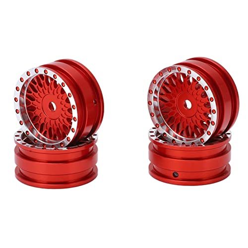 Reliant Jazzy 4PCS Aluminum Wheel Hubs for Axial SCX24 | Lightweight 26g RC Upgrade | Fits AXI90081 / AXI00001 | Sturdy Alloy Mesh Design (Red) von Reliant Jazzy