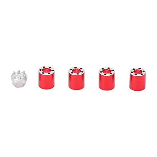 Reliant Jazzy 4Pcs SCX24 Hub Nut | Aluminum Alloy High - Strength & Sturdy | High Simulation 1/24 RC Wheel Hub Nut for Axial SCX24 90081 C10 | Easy Installation with Hex Key (Red) von Reliant Jazzy