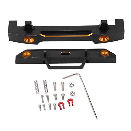 Reliant Jazzy Aluminum Alloy Bumper for Axial SCX24 1/24 RC Car | Front & Rear Protective Guard | Shock Absorbing Upgrade Parts/Off - Road Accessories | Gold & Black Anodized Finish von Reliant Jazzy