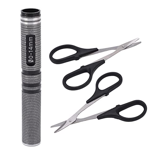 Reliant Jazzy Universal RC Curved Scissors & Hole Puncher Kit 0-14mm | Aluminum Alloy Secure Grip | Drilling Tool for RC Cars/Drones/Helicopters | Heat - Treated Steel Bit (Black) von Reliant Jazzy