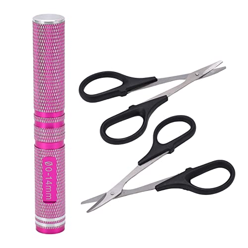 Reliant Jazzy Universal RC Curved Scissors & Hole Puncher Kit 0-14mm | Aluminum Alloy Secure Grip | Drilling Tool for RC Cars/Drones/Helicopters | Heat - Treated Steel Bit (Pink) von Reliant Jazzy