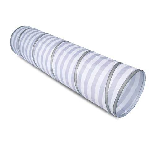 Relsy Grau gestreifter Pop-Up-Tunnel für Kinder, Kleinkinder, Haustiere, 180 cm x 45 cm, Kleinkind-Spieltunnel, grau-weiß gestreift, Baby-Spielzeug und Zelt-Zubehör Relsy Grau gestreifter Pop-Up-Tunnel für Kinder, Kleinkinder, Haustiere, 180 cm x 45 cm, Kleinkind-Spieltunnel, grau-weiß gestreift, Baby-Spielzeug und Zelt-Zubehör von Relsy