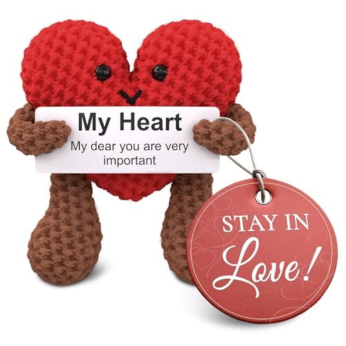 Gestrickte Emotionale Unterstützung Herz - Weicher Häkelplüsch mit Motivationskarte, kompaktes Andenken für Frauen, Freundin, Ehefrau, Verbreitung von Liebe & Positivität Gestrickte Emotionale Unterstützung Herz - Weicher Häkelplüsch mit Motivationskarte, kompaktes Andenken für Frauen, Freundin, Ehefrau, Verbreitung von Liebe & Positivität von Reluen