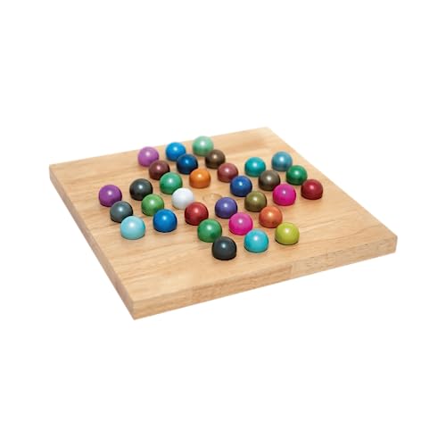 Remember Solitär Brettspiel – Farbenfrohe 32 Kugeln, Holzspielbrett – Knobelspiel für Erwachsene und Kinder ab 5 Jahren von Remember