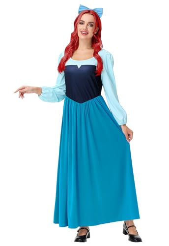 Remimi Halloween-Kostüm für Damen, Meerjungfrauen-Prinzessinnenkleid, Blau a, X-Large von Remimi