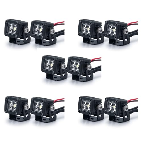 Remingtape 10x Modifizierte Scheinwerfer Spotlights Car Top Lights Bumper Lights für AXIAL SCX10 TRX4 TRX6 1/10 RC Crawler Car,A von Remingtape
