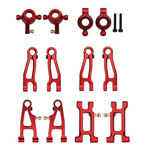 Remingtape 12 StüCke Metal Upgrade Parts Satz NabenträGer Schwinge für 1603 1604 SG1603 SG1604 1601 1602 1/16 RC Auto,Rot von Remingtape
