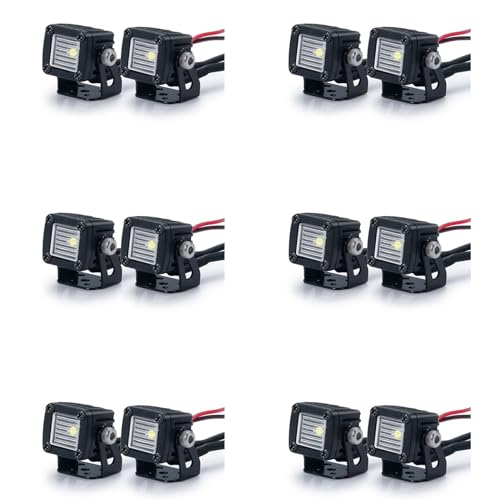 Remingtape 12x Modifizierte Scheinwerfer Spotlights Car Top Lights Bumper Lights für AXIAL SCX10 TRX4 TRX6 1/10 RC Crawler Car,D von Remingtape