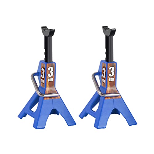 Remingtape 2X 3 Tonnen Skala Jack Modell Achsständer Lift Spielzeug Heavy Duty Support Fahrzeug Bodenratsche für TRX4 D90 CC01 1:10 RC Blau von Remingtape