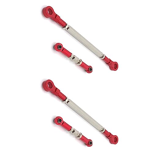 Remingtape 2X Metall Lenkung Stange Servo Verknüpfung Stange für HB Toys ZP1001 ZP1002 ZP1003 ZP1004 1/10 RC Crawler Auto Upgrade Teile,Rot von Remingtape