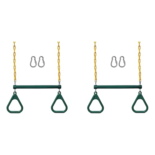 Remingtape 2X Schaukelsets für Den Garten-Set Beinhaltet 18-Trapez-Schaukelstange und 48-Schwerlastkette mit Verschlusskarabinern (GrüN) von Remingtape