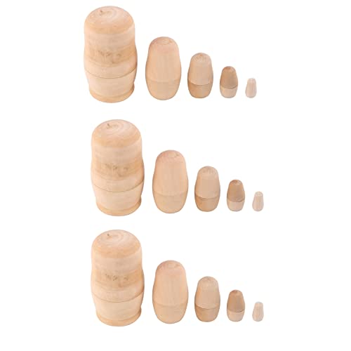 Remingtape 3X Russian Mädchen Babuschka Blank Nesting Dolls Malen Ihr Eigenes 5Er-Set von Remingtape